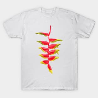 Red & Yellow Heliconia, Lobster-claws Digital Art T-Shirt